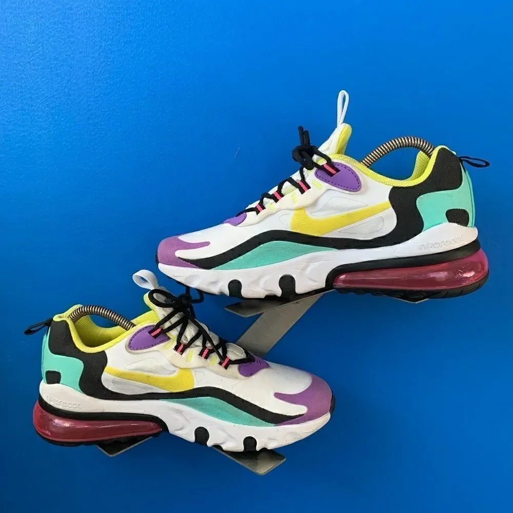 Nike Air Max 270 React (GS) BQ0103-101 White/Yellow Youth Size 6.5Y